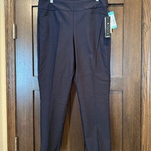 Tribal Fia High Rise Straight Pull On Ankle Length Trousers, Navy, NWT